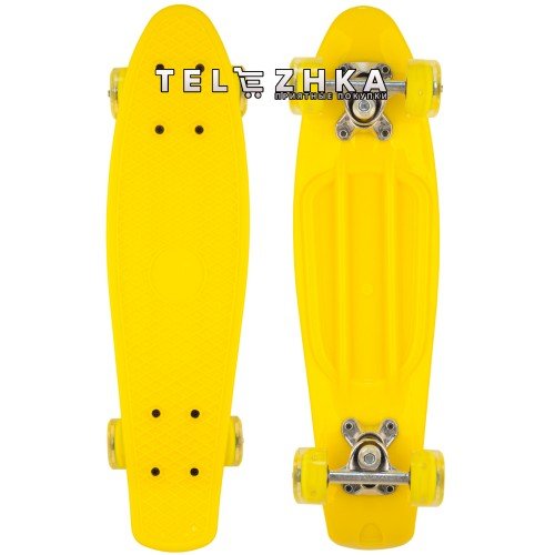 Скейт пенни борд SkateX Penny MixColor желтый 22"