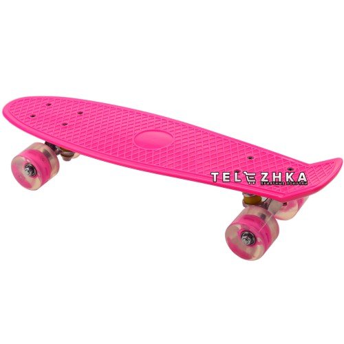 Скейт пенни борд SkateX Penny MultiColor малиновый 22"