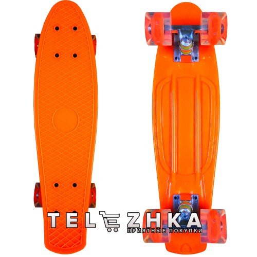 Скейт пенни борд SkateX Penny MultiColor оранжевый 22"