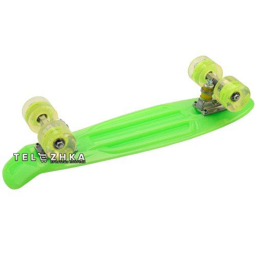 Скейт пенни борд SkateX Penny MultiColor салатовый 22"