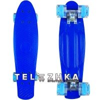 Скейт пенни борд SkateX Penny MultiColor синий 22"