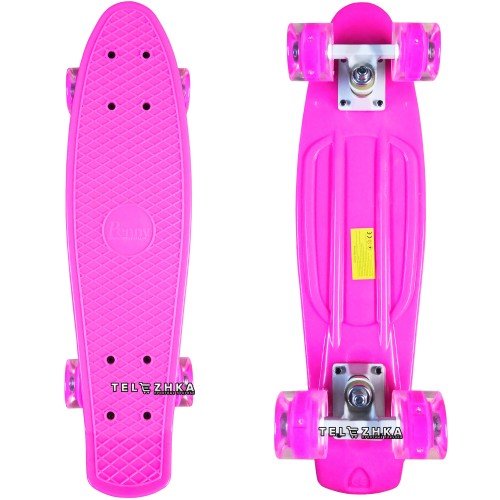Скейт пенни борд SkateX Penny VersiColor розовый 22"