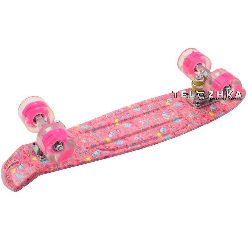 Скейт пенни борд SkateX Penny Trend Pink 22"