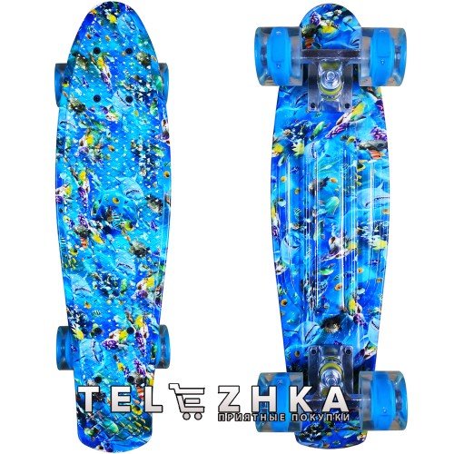 Скейт пенни борд SkateX Penny Trend Shark 22"