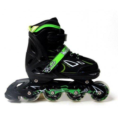 Роликовые коньки раздвижные SkateX Kings 28-33 зеленый