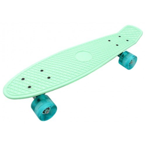 Скейт пенни борд SkateX Penny Classic LED мятный 22"