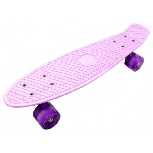 Скейт пенни борд SkateX Penny Classic LED сиреневый 22"
