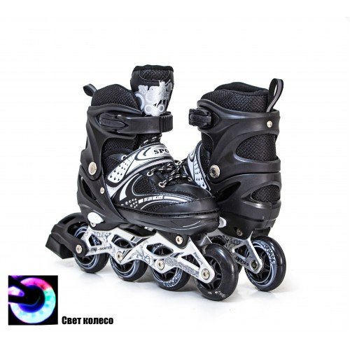 Роликовые коньки раздвижные SkateX Happy Rider 28-33 черный