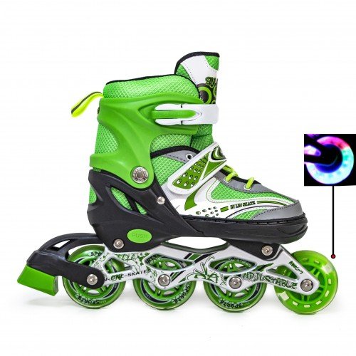 Роликовые коньки раздвижные SkateX Happy Rider 28-33 салатовый