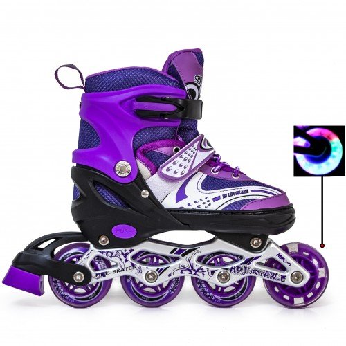 Роликовые коньки раздвижные SkateX Happy Rider 34-37 фиолетовый
