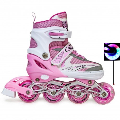 Роликовые коньки раздвижные SkateX Happy Rider 38-42 розовый