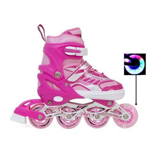 Роликовые коньки раздвижные SkateX Happy Star 28-33 розовый