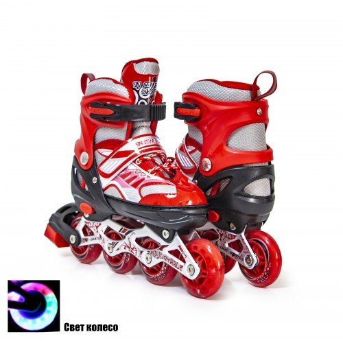 Роликовые коньки раздвижные SkateX Happy Star 34-37 красный