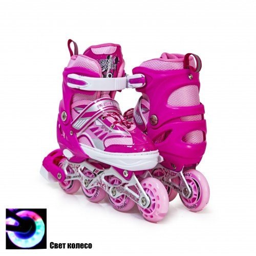 Роликовые коньки раздвижные SkateX Happy Star 38-42 розовый