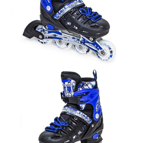 Роликовые коньки со сменным лезвием Scale Sports TF-300 29-33 черно-синие