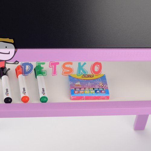 Мольберт и магнитная доска для рисования 60х40х100 Двухсторонний Фиолетовый