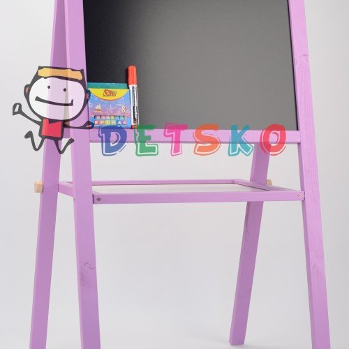 Мольберт и магнитная доска для рисования 60х40х100 Двухсторонний Фиолетовый