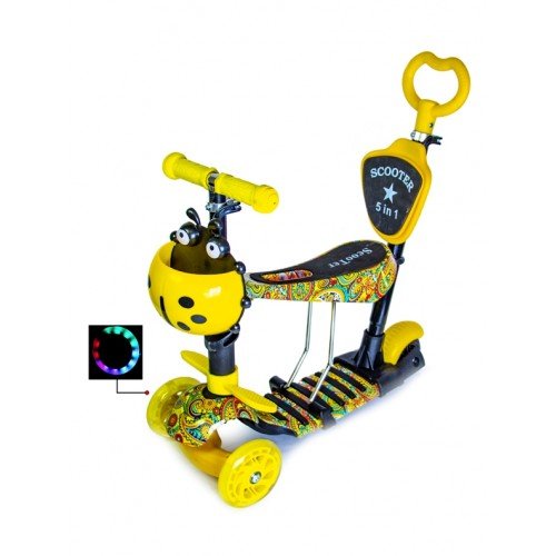 Самокат детский Scale Sports Junior с сиденьем и родительской ручкой Arabica