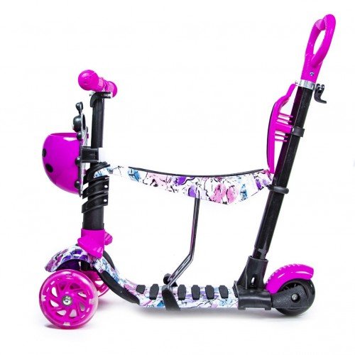 Самокат детский Scale Sports Junior с сиденьем и родительской ручкой Herby