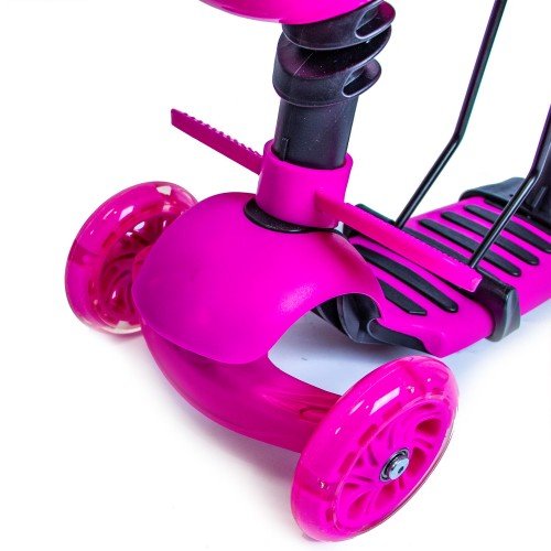 Самокат детский Scale Sports Junior с сиденьем и родительской ручкой Леди Баг и Супер кот