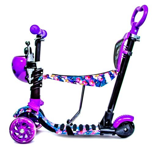 Самокат детский Scale Sports Junior с сиденьем и родительской ручкой Orchid
