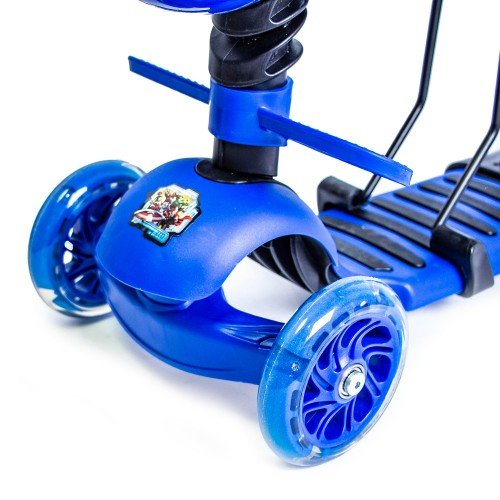 Самокат детский Scale Sports Junior с сиденьем и родительской ручкой Спайдермен