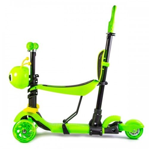 Самокат детский Scale Sports Rotative с сиденьем и родительской ручкой Green