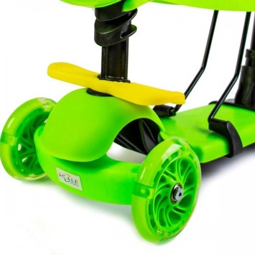 Самокат детский Scale Sports Rotative с сиденьем и родительской ручкой Green