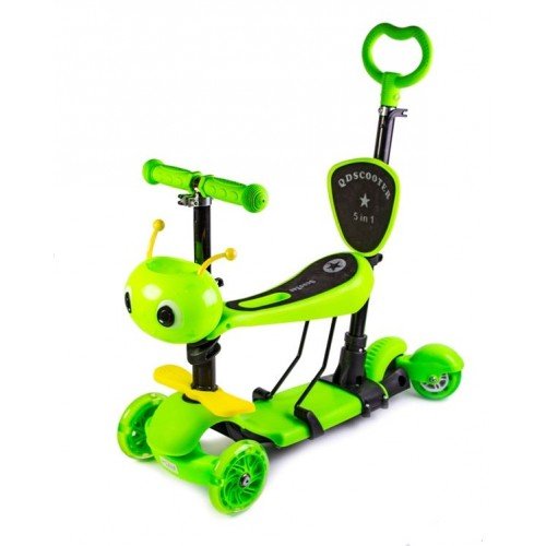 Самокат детский Scale Sports Rotative с сиденьем и родительской ручкой Green