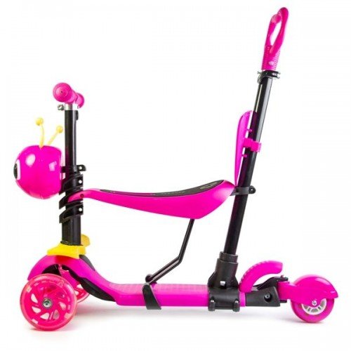 Самокат детский Scale Sports Rotative с сиденьем и родительской ручкой Pink