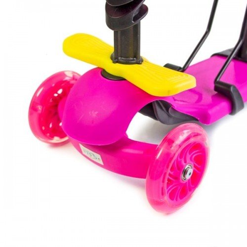 Самокат детский Scale Sports Rotative с сиденьем и родительской ручкой Pink