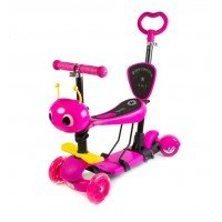 Самокат детский Scale Sports Rotative с сиденьем и родительской ручкой Pink