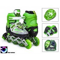 Роликовые коньки раздвижные SkateX Happy Star 34-37 с комплектом защиты зеленый