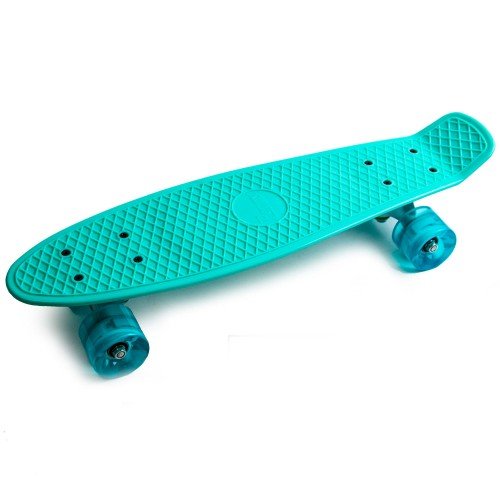 Скейт пенни борд SkateX Penny Classico Led бирюзовый