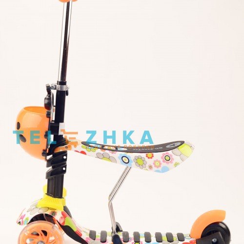 Самокат - беговел детский с сиденьем божья коровка ScooteX Graffiti Flowers