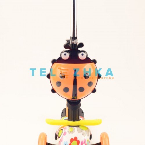 Самокат - беговел детский с сиденьем божья коровка ScooteX Graffiti Flowers