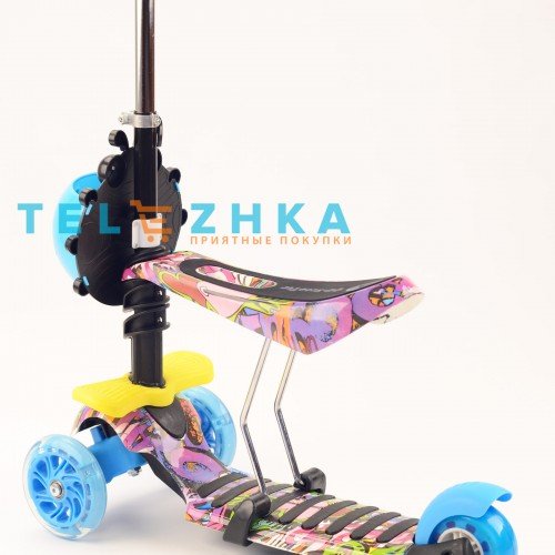 Самокат - беговел детский с сиденьем божья коровка ScooteX Graffiti Hearty