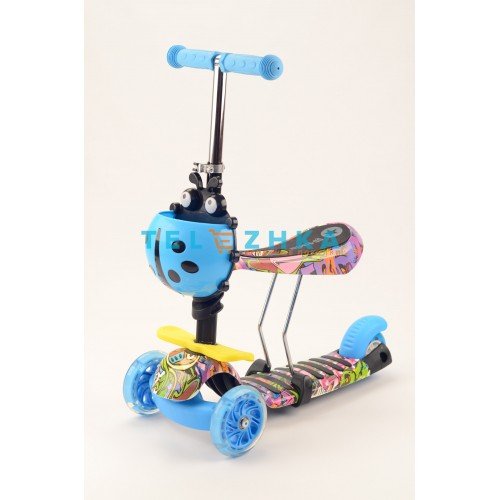 Самокат - беговел детский с сиденьем божья коровка ScooteX Graffiti Hearty