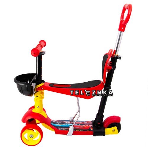 Самокат детский ScooteX Dual 5 in 1 Тачки с родительской ручкой и сиденьем