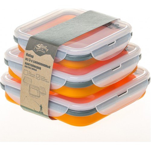 Набор пищевых силиконовых контейнеров Tramp TRC-089 3 шт. оранжевый
