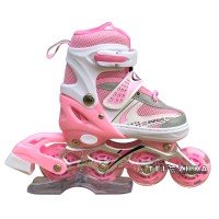 Роликовые коньки раздвижные SkateX Happy Joy 28-33 Розовый