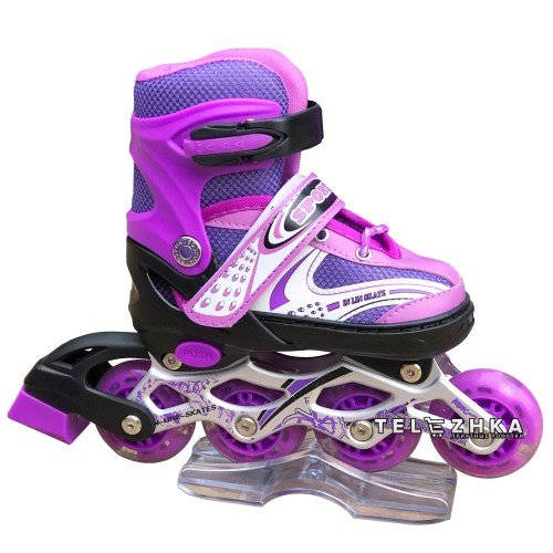 Роликовые коньки раздвижные SkateX Happy Joy Led 28-33 Фиолетовый