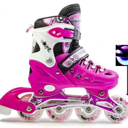 Роликовые коньки раздвижные Scale Sports LF 905 29-33 розовый