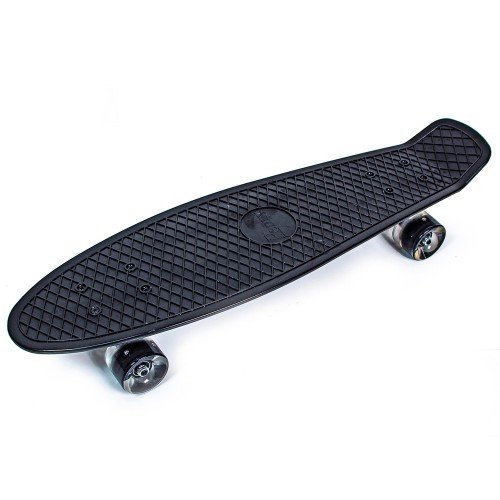 Скейт пенни борд SkateX Nickel Classico Led Black