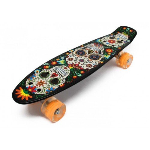 Скейт пенни борд SkateX Penny Delta Skull 22"