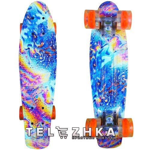 Скейт пенни борд SkateX Penny Trend Aqua 22"
