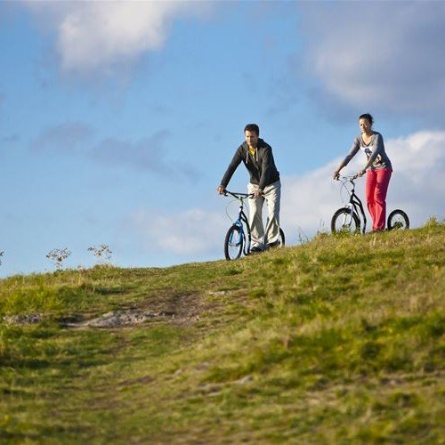 Самокат Yedoo MEZEQ DISC NEW черно-зеленый