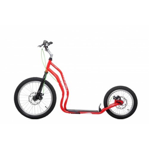 Самокат Yedoo MEZEQ DISC NEW красно-зеленый