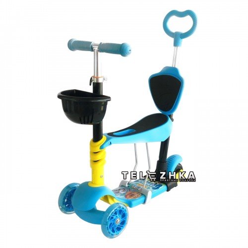 Cамокат детский ScooteX MixBug Disney 5 in 1 Щенячий патруль с родительской ручкой и сиденьем