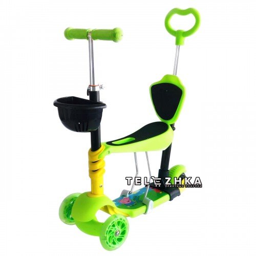 Cамокат детский ScooteX MixBug Disney 5 in 1 Свинка Пеппа с родительской ручкой и сиденьем